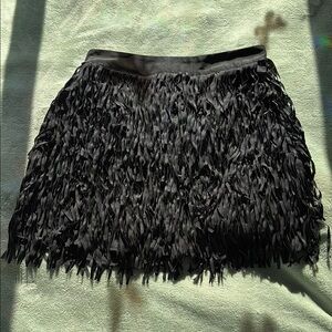 Black Fringe Skirt